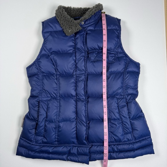 UGG Soniat Blue Puffer Down Filled Vest with Faux Sherpa Collar Size Small - Picture 14 of 14